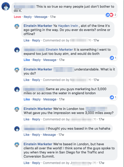 facebook post conversations