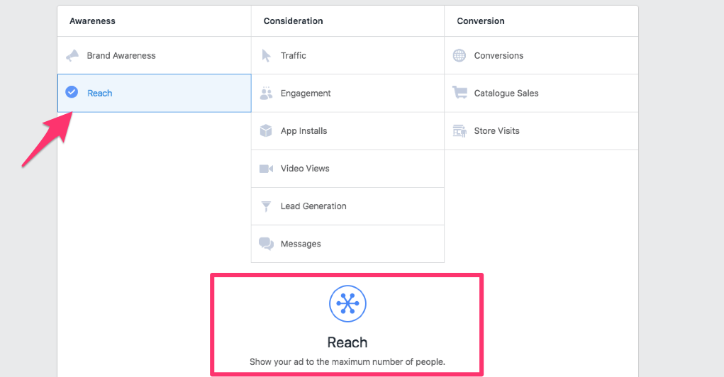 facebook ad campaign objectives guide reach