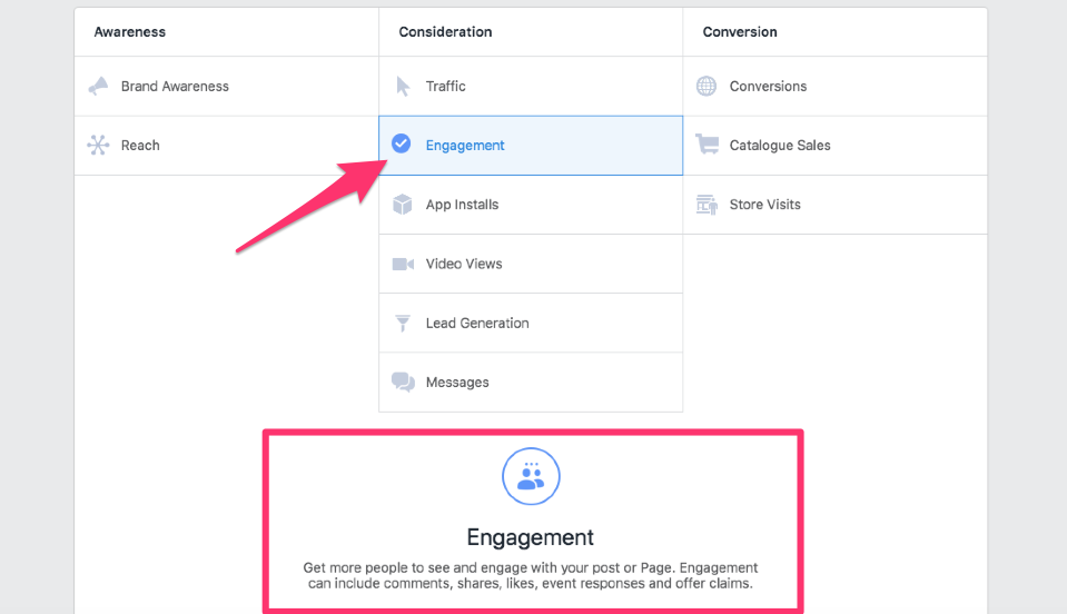 facebook ad campaign objectives guide engagement